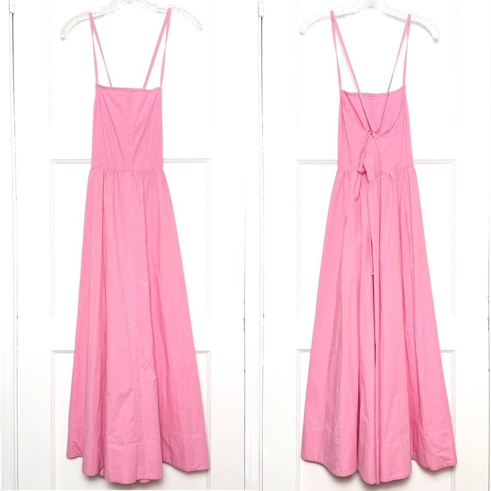 CIAO LUCIA Cotton Poplin Sleeveless Cross Back Square Neck Maxi Apron Dress S‎ - Picture 3 of 6